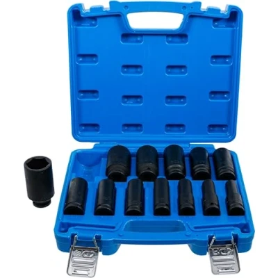 Imagen de BGS 5208 Juego de llaves vaso impacto hexagonal, largas entrada 12,5 mm (1/2&quot;) medidas en pulgadas 13 piezas
