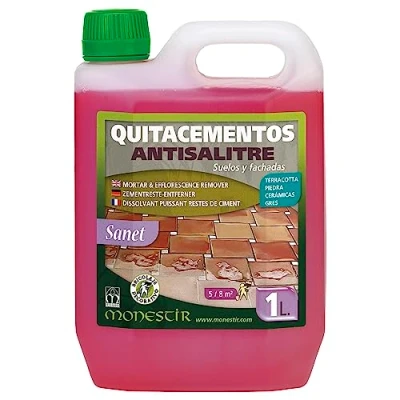 Imagen de MONESTIR SANET Quitacementos Antisalitre Limpiador restos de Obra Suelos 1 Litro