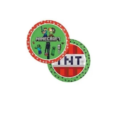 Imagen de ALMACENESADAN, 5121, pack fiesta cumpleaños; 8 platos de cartón 23 cm; la licencia (minecra)