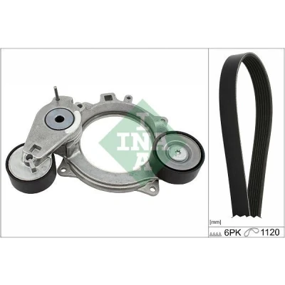 Imagen de INA 529 0573 10 Juego de correas trapeciales poli V Revisar/sustituir poleas libres del alternador AUDI: A5 B9 Sportback, A4 Avant, Berlina
