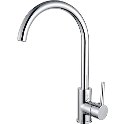 Imagen de Mice Grifo de cocina monomando fregadero Griferia para agua fria y caliente llave Lyon Cromado/Plateado GCR002