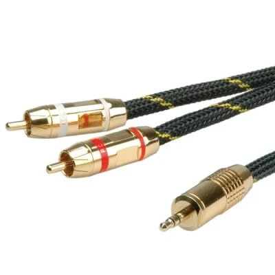 Imagen de Roline Gold Audio Connection Cable 3.5mm Stereo 2 X Cinch (rca), Male 5.0m Cables De Y Video