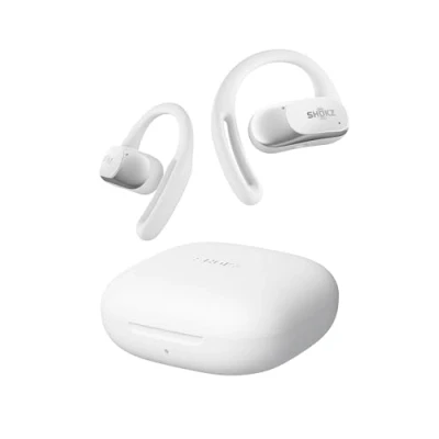 Imagen de SHOKZ Auriculares Open Ear OpenFit Air, Bluetooth inalámbricos con Micro, Carga rápida, Tiempo de reproducción 28h, IP54 Resistencia al Agua para Entrenamiento, Blanco