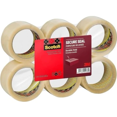 Imagen de Scotch Cinta de Embalaje para Sellado Seguro, Marrón, 50 mm x 66 m, 6 Rollos/Paquete Adhesiva Calidad Cerrar Cajas, Cartones y Paquetes