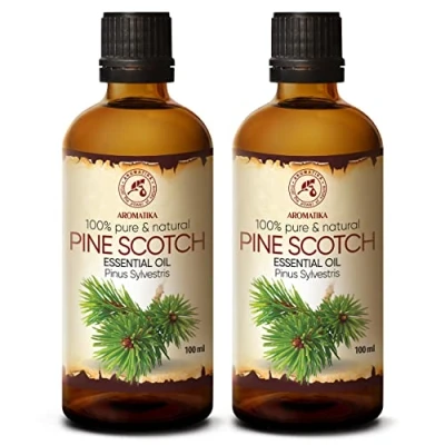 Imagen de Aceite Esencial de Pino Escocés 2 x 100ml Pinus Sylvestris Austria 100% Puro &amp; Natural Mejor para Aromaterapia Relájese Belleza Difusor SPA Pine Scotch Essential Oil