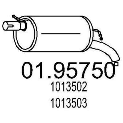 Imagen de MTS 01.95750 Silenciador trasero 740 SEAT: Alhambra I, FORD: Galaxy Mk1 MPV, VOLKSWAGEN: Sharan I