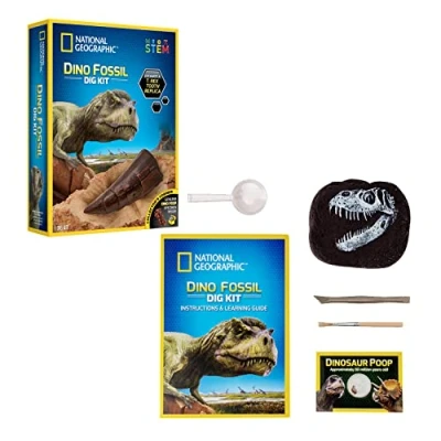 Imagen de Bandai National Geographic Kit de excavación 3 fósiles Dinosaurios para excavar Juego Educativo y científico Stem JM80568M