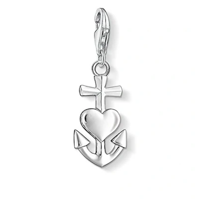 Imagen de Thomas Sabo Colgante charm para mujer en forma de cruz con ancla y corazón, plata ley 925, 0083 001 12