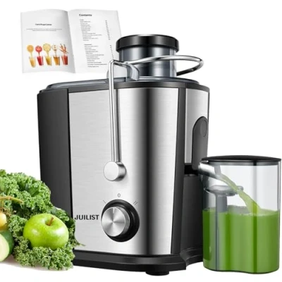 Imagen de JUILIST Licuadoras Para Verduras y Frutas, 600W Licuadora de Acero Inoxidable, Diseño Nongoteo, Fácil Limpiar, 2 Modos Velocidad, 65MM Boca Ancha, Pies Nondeslizantes