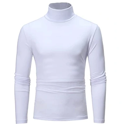 Imagen de NC Camisas de cuello alto para hombre, alto, manga larga, casual, ajustadas, color , talla S