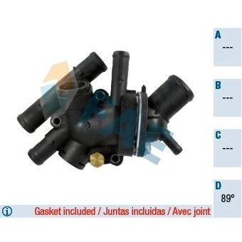 Imagen de FAE 5322789 Termostato, refrigerante 89 con juntas carcasa (cárter) RENAULT: CLIO 2, Kangoo I, MEGANE 1 Classic
