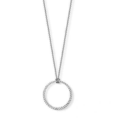 Imagen de Thomas Sabo Colgante Charm Círculo Grande Club de Mujer, Plata Ley 925, Plateado, 90 cm