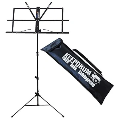 Imagen de Keepdrum MUS2 BK Atril para partituras (fácil montaje, incluye bolsa de transporte), color negro