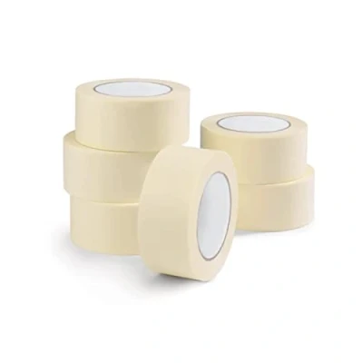 Imagen de cinta de crepé, adhesiva pintor, crepé fino para pegar forma limpia en trabajos pintura (6 rollos, 48 mm x 45 m)