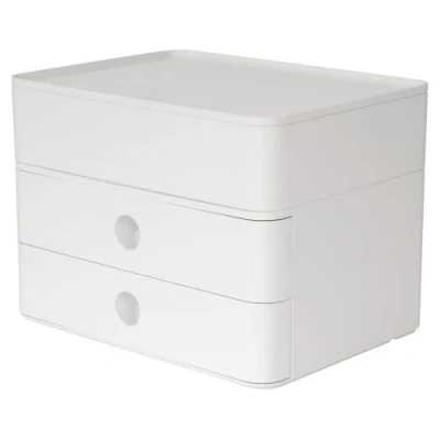 Imagen de Han 1100 12 Smart Box Plus Allison Cajonera con 2 cajones y caja para utensilios, color blanco