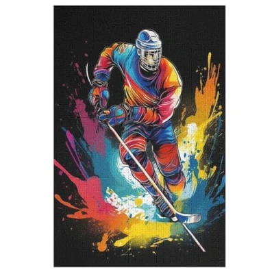 Imagen de Hockey sobre Hielo 1000 Piezas Rompecabezas De Madera,Rompecabezas Set,Puzzles Juegos Set,Puzzle Juegos,Juegos Habilidad,Navidad Niños Y Adultos （78x53cm）