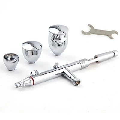 Imagen de Fengda Hi Flow FE 183 Precision Multi Action Dual Gravity Feed Set aerógrafo con 3 tamaños de taza