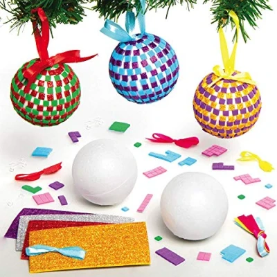 Imagen de Baker Ross AX529 Kits Bolas De Mosaico Paquete 4, Decoraciones Árboles Navidad Para Actividades Manualidades Y Niños