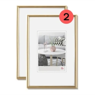 Imagen de marco de fotos walther design dorado paquete doble 15 x 20 cm, plástico Galeria KG520HD
