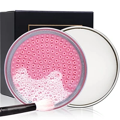 Imagen de DUcare limpieza de pinceles Maquillaje 1 piezas : Limpiador jabón sólido 60g (aceite coco) y Almohadilla silicona Brochas Esponja fáciles limpiar