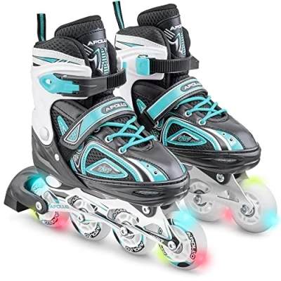 Imagen de Apollo Patines en Línea Niña y Niño Super Blades X Pro Disponibles Tamaño S, M, L de Ruedas LED Cómodos o Niño, Ideales para Principiantes