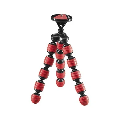 Imagen de Minitrípode móvil Flexible Cullmann Alpha 350 con Soporte para Smartphone, Rojo, Carga máxima 1 kg, Peso 204 g