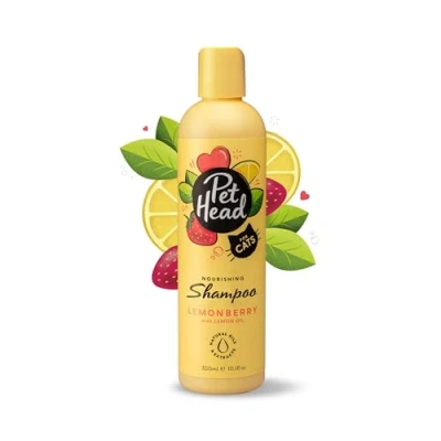 Imagen de PET HEAD Felin Good Champú para Gatos 300ml Aroma Frutal. Suaviza y nutre el pelaje. Hipoalergénico con Ingredientes Naturales Veganos. Fórmula suave Gatitos.
