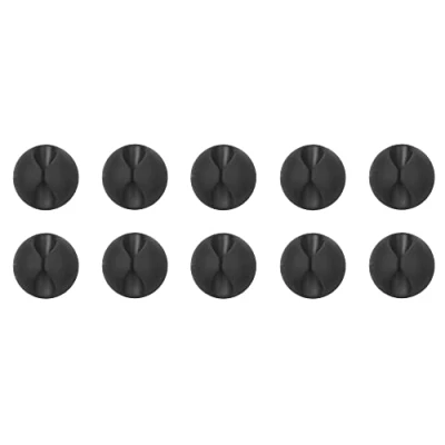 Imagen de Lifeswonderful Pack de 10 Soporte Sujeta para Cables Carga USB etc. Autoadhesivos (Negro)