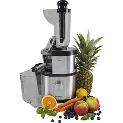 Imagen de Exprimidor lento Steba apto para casi todo tipo de frutas y verduras, así como hierbas E incluso patatas, piezas aptas lavavajillas. 400.