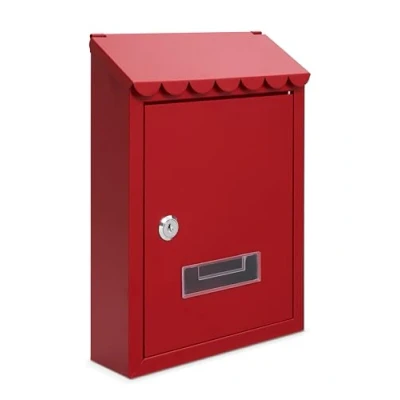 Imagen de Assorted Collections buzón de Pared Acero galvanizado con Cerradura 2 Llaves, Resistente a la Intemperie, 21 x 30 7 cm (Rojo)