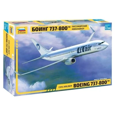 Imagen de Zvezda Fahrzeug 500787019 1:144 Boeing 737 800, maqueta, construcción de Modelos, Hobby, Manualidades, Kit plástico, Color Plateado (7019)
