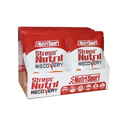 Imagen de NUTRISPORT StressNutril Batido Recuperador Bebida Post Entreno Complemento Alimenticio para Deportistas Reduce Fatiga, Antioxidante, Aumento Masa Muscular Sabor Naranja 20 Sobres Monodosis