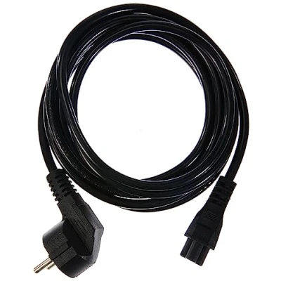 Imagen de PremiumCord Mickey Mouse 230V 3m, Cable de Alimentación Con Contacto Tierra En Ángulo A Toma C5, IEC 320, Para PC 3 Pines, Color Negro