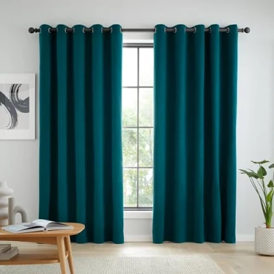 Imagen de Catherine Lansfield Wilson Cortinas térmicas Opacas (168 x 137 cm, Dos Paneles), Color Verde