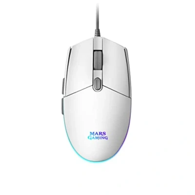 Imagen de Mars Gaming MMG, Ratón Blanco, RGB Flow, Óptico 3200 dpi, Antideslizante