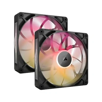 Imagen de CORSAIR iCUE LINK RX140 MAX RGB 140mm PWM Ventilador Gruesos con System Hub Alta Presión Estática Rodamiento Magnético de Cúpula Pack Doble Negro
