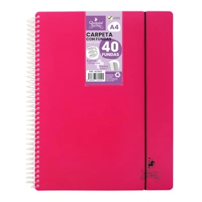 Imagen de Starplast Carpeta Con Fundas Espiral Flexible Organizadores, 40 fundas, Transparentes Lisas, A4, Tapa Plástico Resistente, Uso Escolar, Personal o de Oficina Color Magenta.