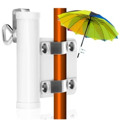 Imagen de com four® Soporte para sombrilla barandilla de balcón hasta 28 mm Ø (01 Pieza Mango Porta Parasol)