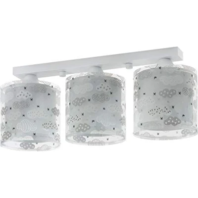 Imagen de Dalber Lámpara Infantil Plafón Techo 3 Luces Clouds Nubes Gris, 15 W