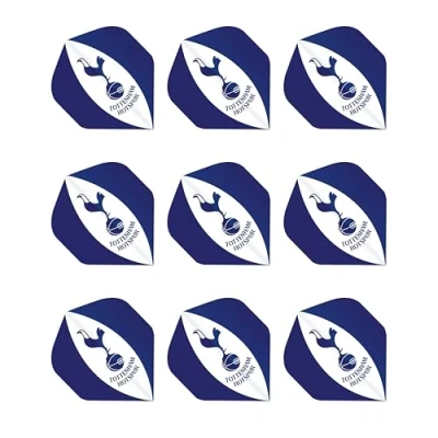 Imagen de Red Dragon Darts F2057 Juego de plumas para dardos (3 paquetes, 9 unidades), diseño del Tottenham Hotspur F.C.