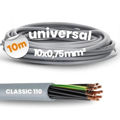 Imagen de Lapp 1119110 Ölflex Classic 110 cable de control (PVC, 10 x 0,75 mm², conductor protección verde y amarillo, G0,75 núcleos)