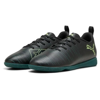 Imagen de PUMA Future 8 Play It Jr, Zapatillas de fútbol, Black Fizzy Light Green Terrain, 34 EU