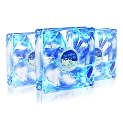 Imagen de AABCOOLING Super Silent Fan 9 Blue LED Un Silencioso y Muy Efectivo Ventilador 92mm con Azul, Cooler, 9cm, PC 12V, 58m3/h, 1600 RPM 3 Piezas 13,6 dB