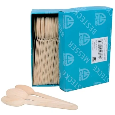 Imagen de Gräwe Juego de cucharas madera desechables (100 unidades)