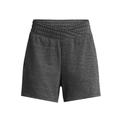 Imagen de Under Armour UA Rival Terry Shorts deportivos para mujer, cómodos pantalones cortos calentar o entrenar, color gris brezo oscuro/blanco