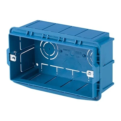Imagen de Poly Pool PP8130 Caja de derivación empotrada para instalaciones mampostería, máximo 4 módulos, rectangular, azul