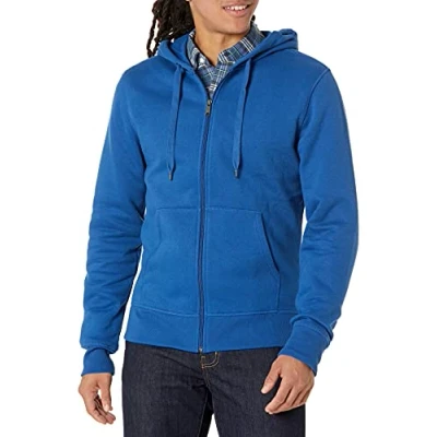 Imagen de Amazon Essentials Chaqueta de Felpa con Cremallera Completa (Disponible en Tallas Grandes y Largos Especiales) Hombre, Azul, S