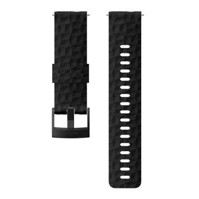 Imagen de Suunto SS050221000 Correa de sustitución original para todos los relojes Spartan Sport WRH y 9, silicona, largo: 22,3 cm, ancho: 24 mm, incluye pasadores fijación, negro/negro,