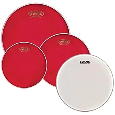 Imagen de Evans Hydraulic Red Standard Pack (12&quot;, 13&quot;, 16&quot;) with 14&quot; UV1 Coated Snare Batter