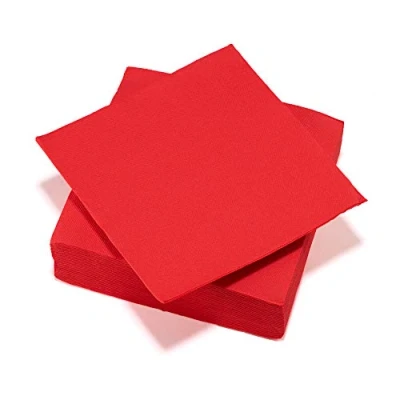 Imagen de Le Nappage Toallas de papel Tex Touch Color Rojo Certificadas FSC® Reciclables y Biodegradables Set 40 Servilletas Mesa Gran Formato 38 x cm